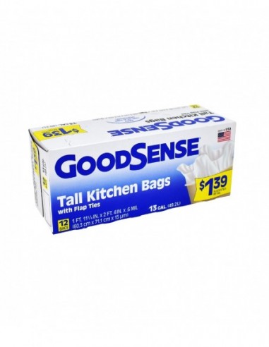 GOODSENSE TALL KITCHEN BAGS WITH FLAP...