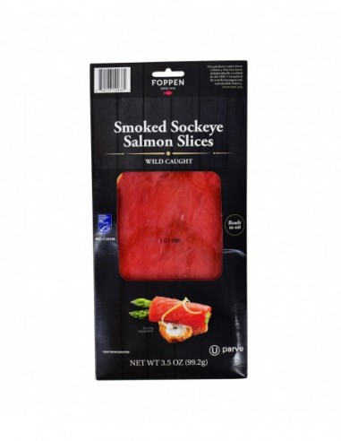 SMOKED SOCKEYE SALMON SLICES WILD CAUGHT