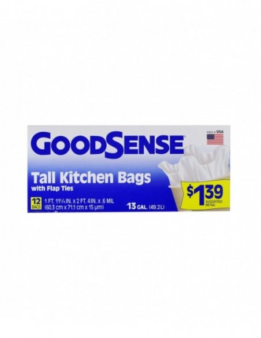 GOODSENSE TALL KITCHEN BAGS WITH FLAP...